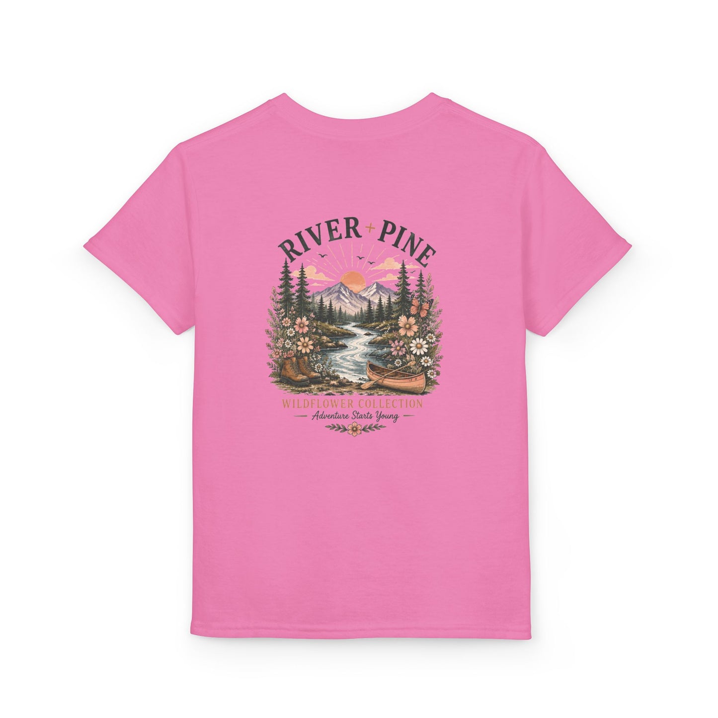 River + Pine Youth T-Shirt — Wildflower Collection Nature Graphic