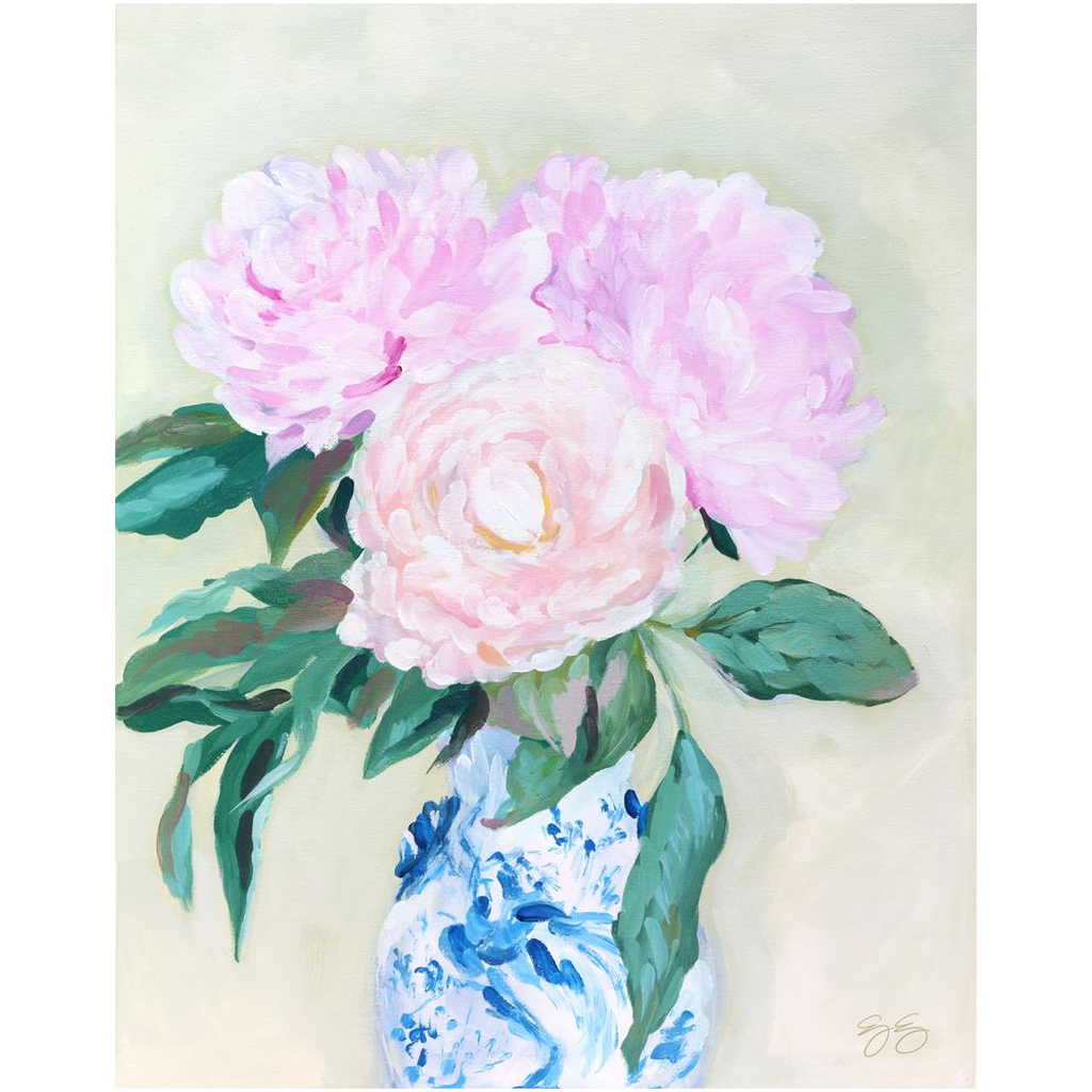 Peony fine art print on canvas