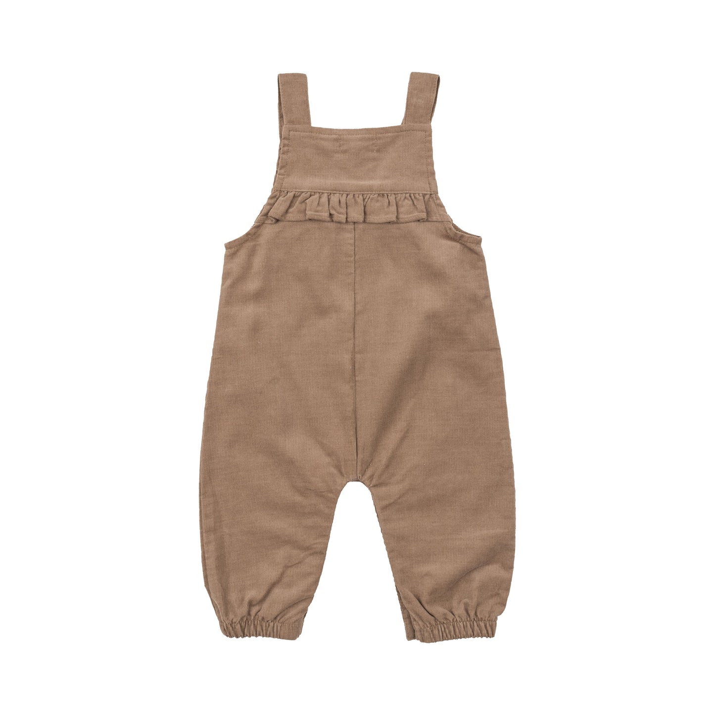 Yoke Ruffle Overall - Solid Cinnamon Swirl