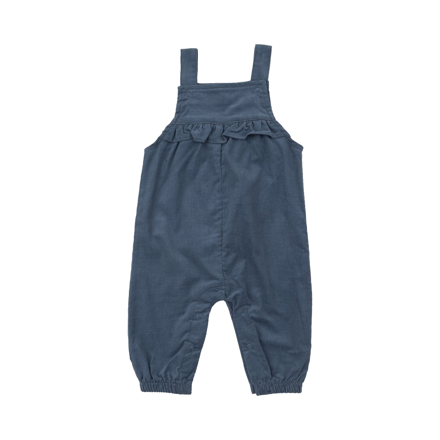 Yoke Ruffle Overall - Solid Navy