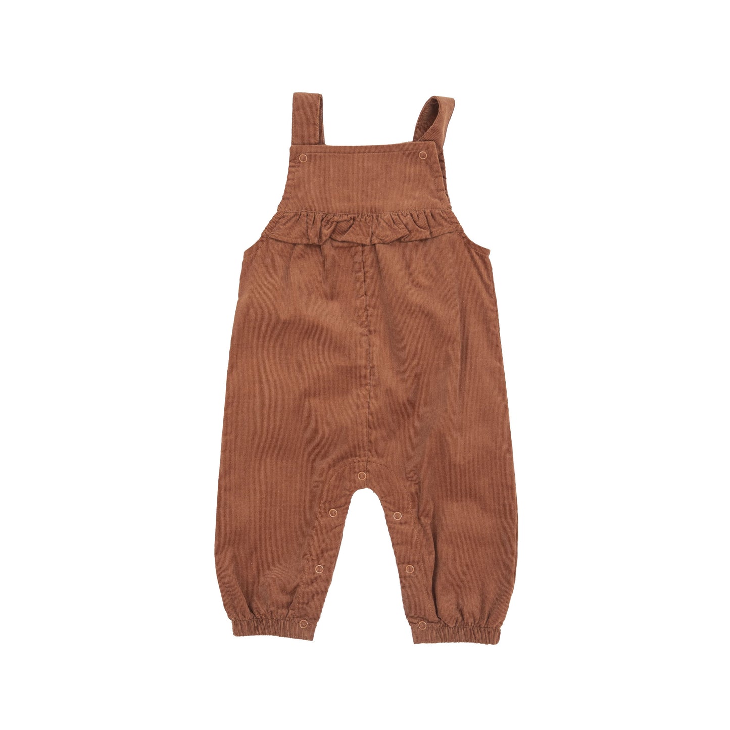 Yoke Ruffle Overall - Amber Brown