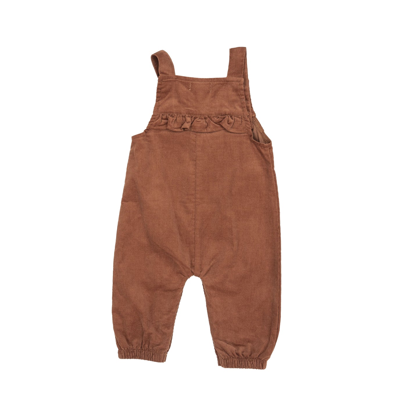 Yoke Ruffle Overall - Amber Brown