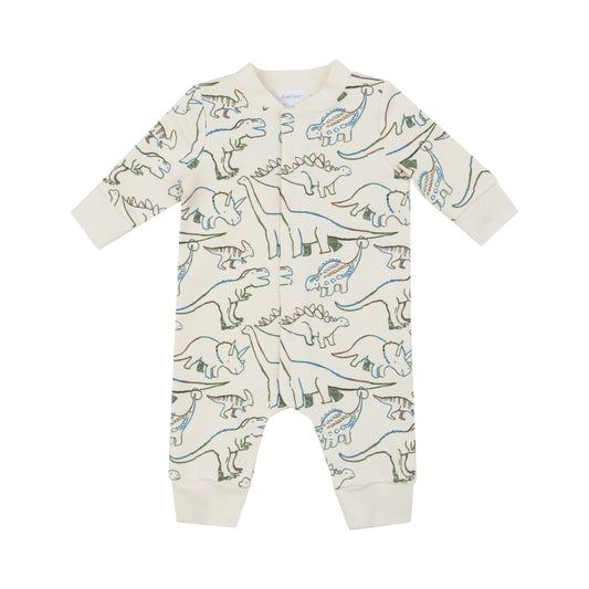 Baseball Collar Romper - Artsy Dinos