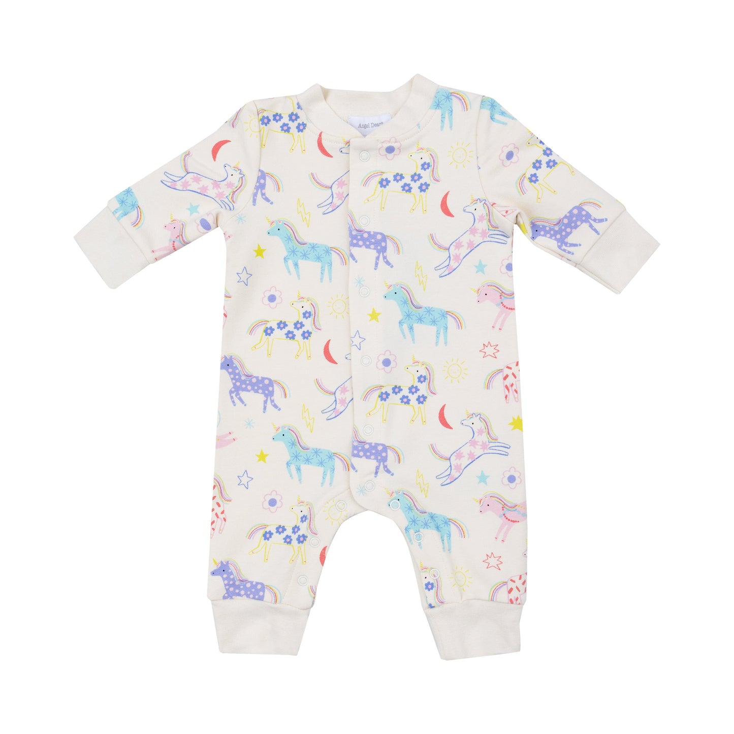 Baseball Collar Romper - Fun Unicorns