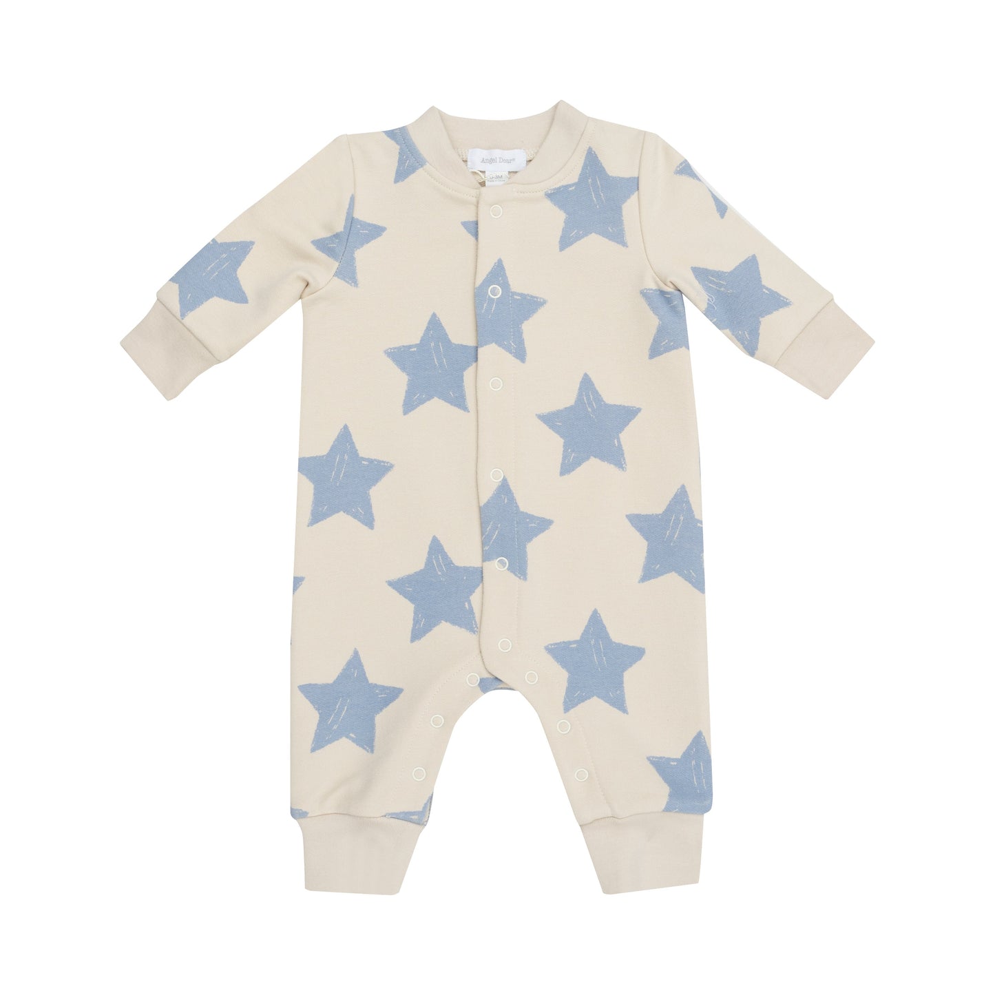 Baseball Collar Romper - Sketchy Stars Blue