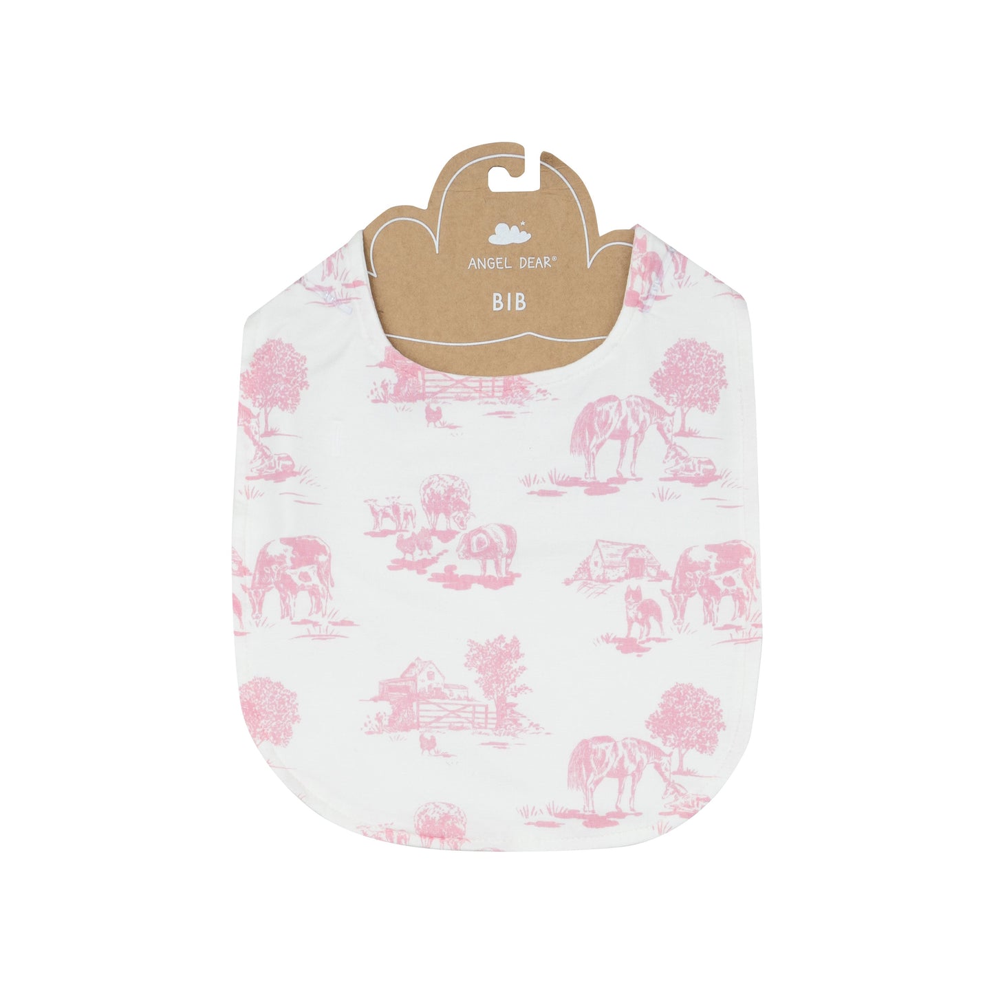 Feeding Bib - Farm Toile Pink