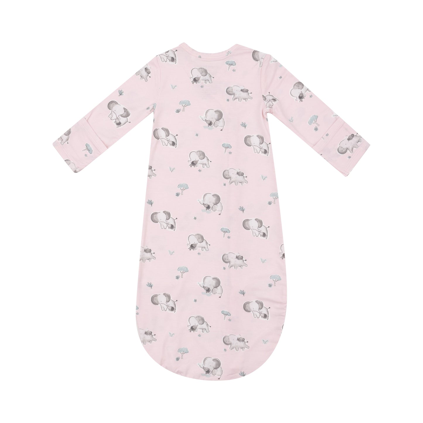 Bundle Gown - Gray Elephants - Pink