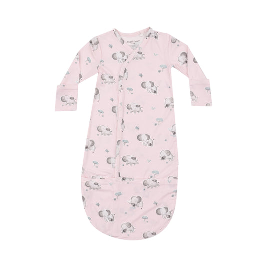 Bundle Gown - Gray Elephants - Pink