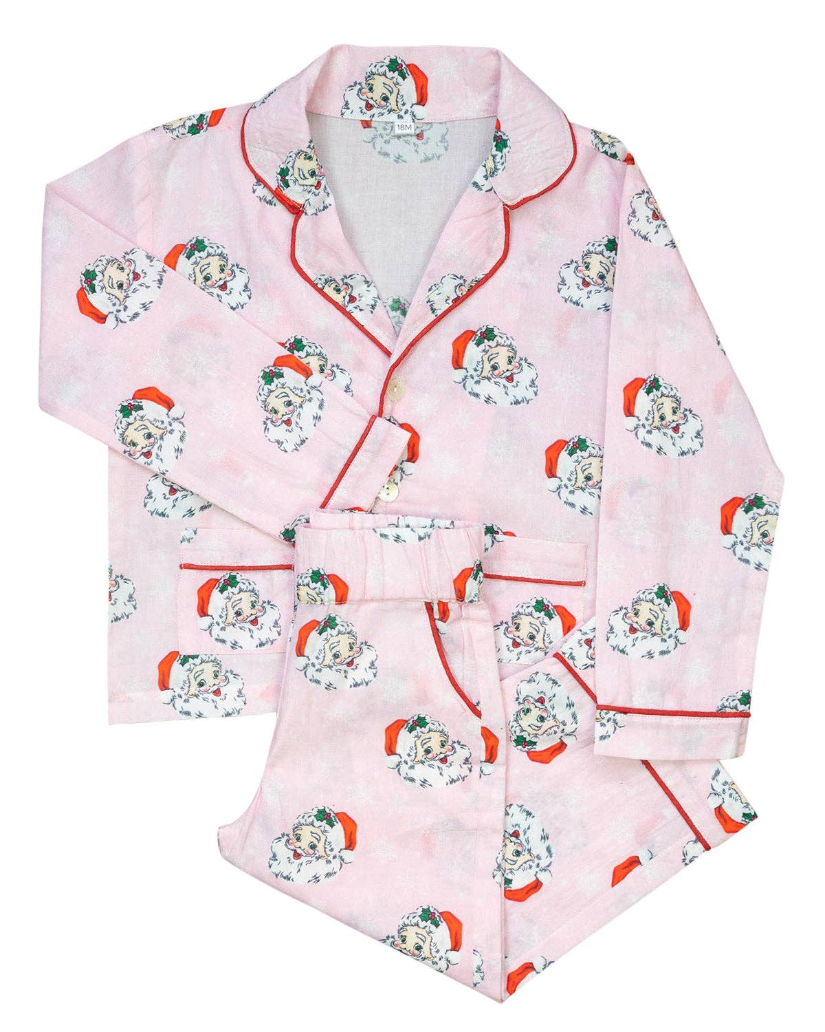 Smockingbird - Vintage Santa Pajama Set in Pink