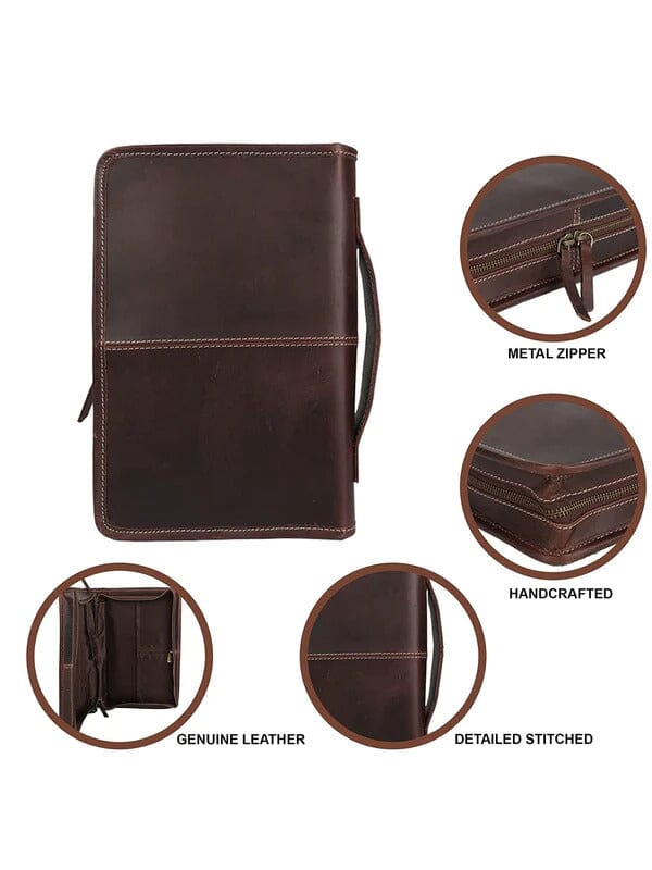 Classic Bible Leather Cover - Choco