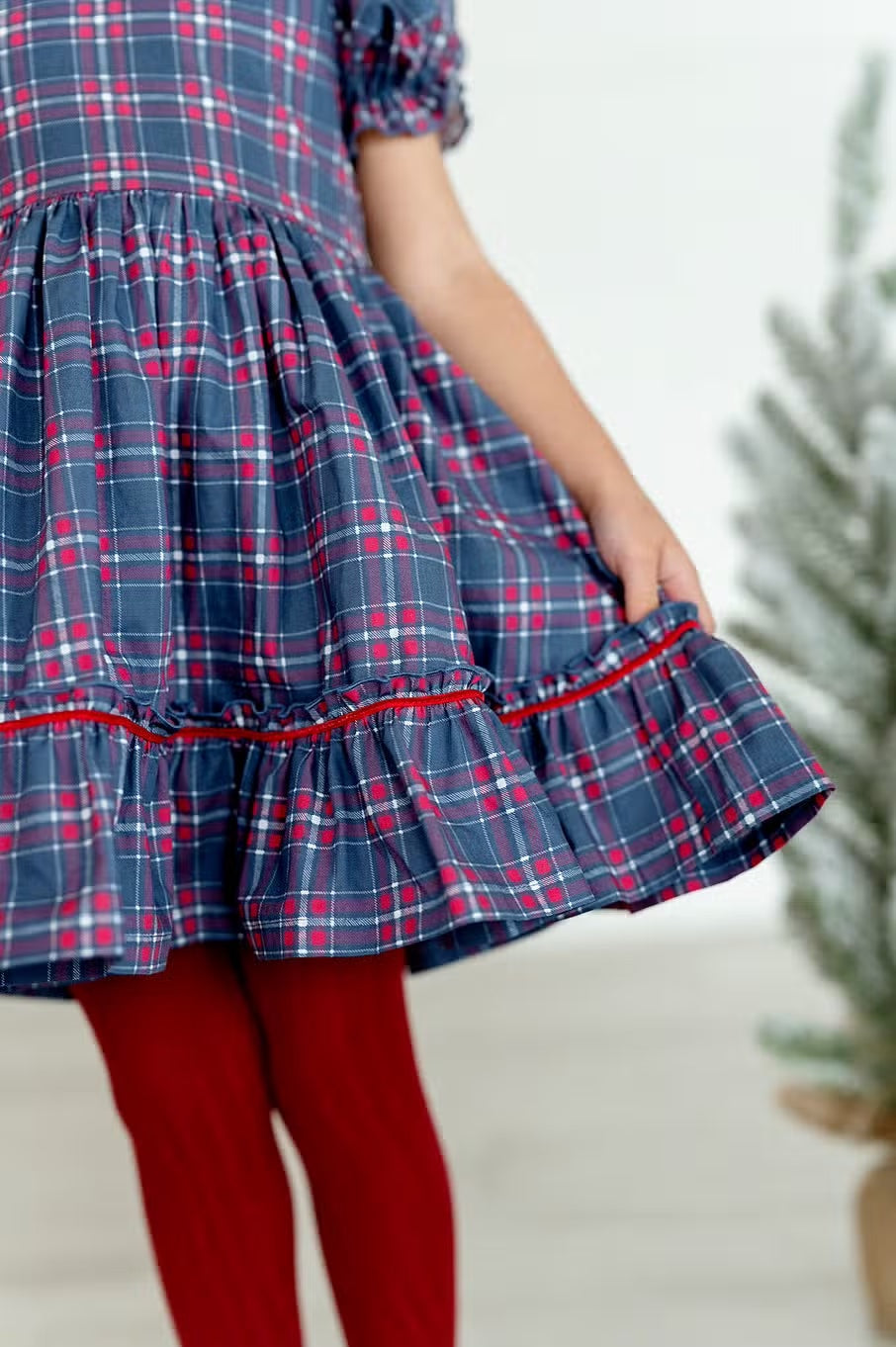 Aura Dress in Holiday Plaid