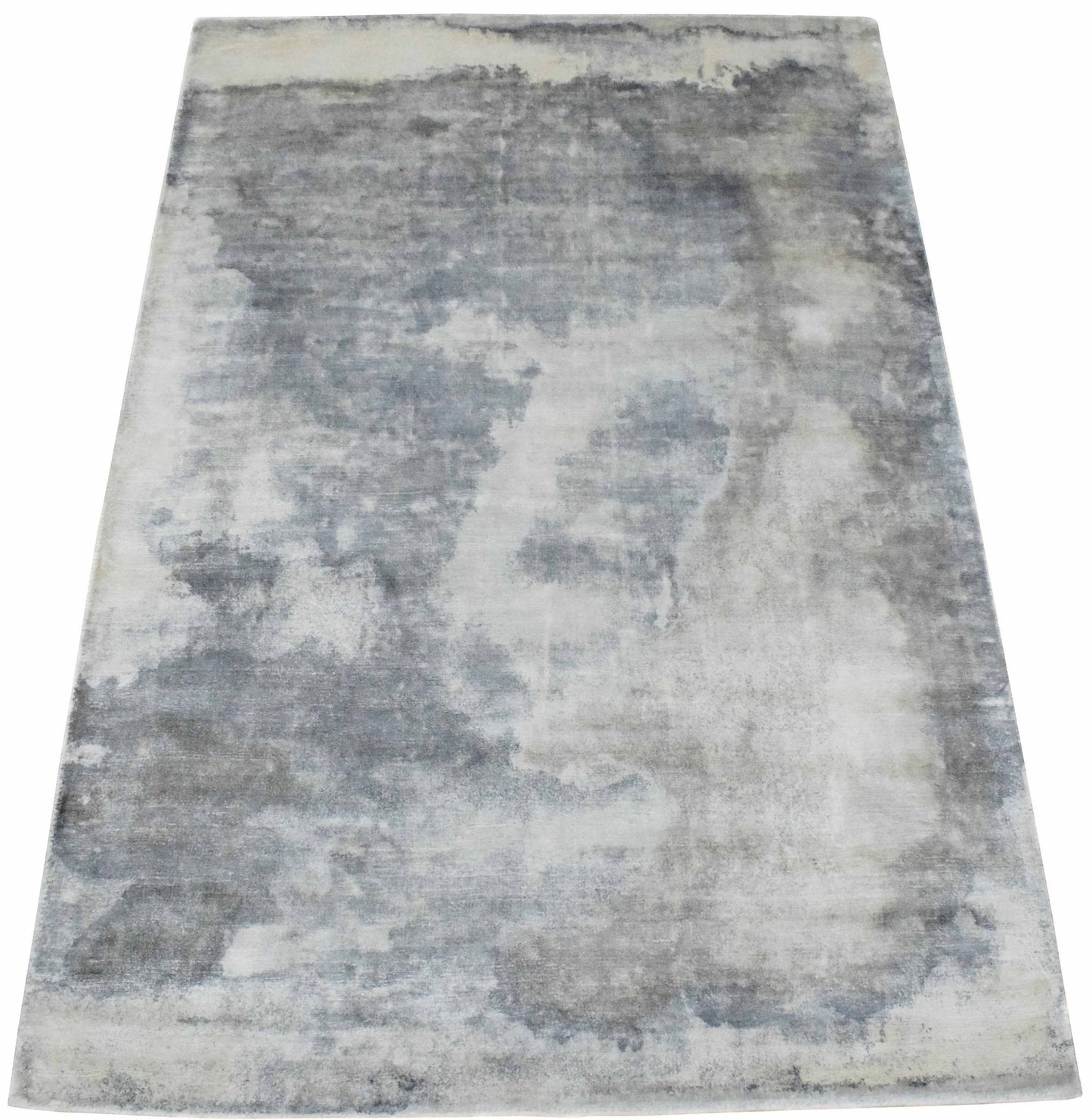 5.7x8 Rug, Abstract Red and Gray Rug made with Viscose Art Silk