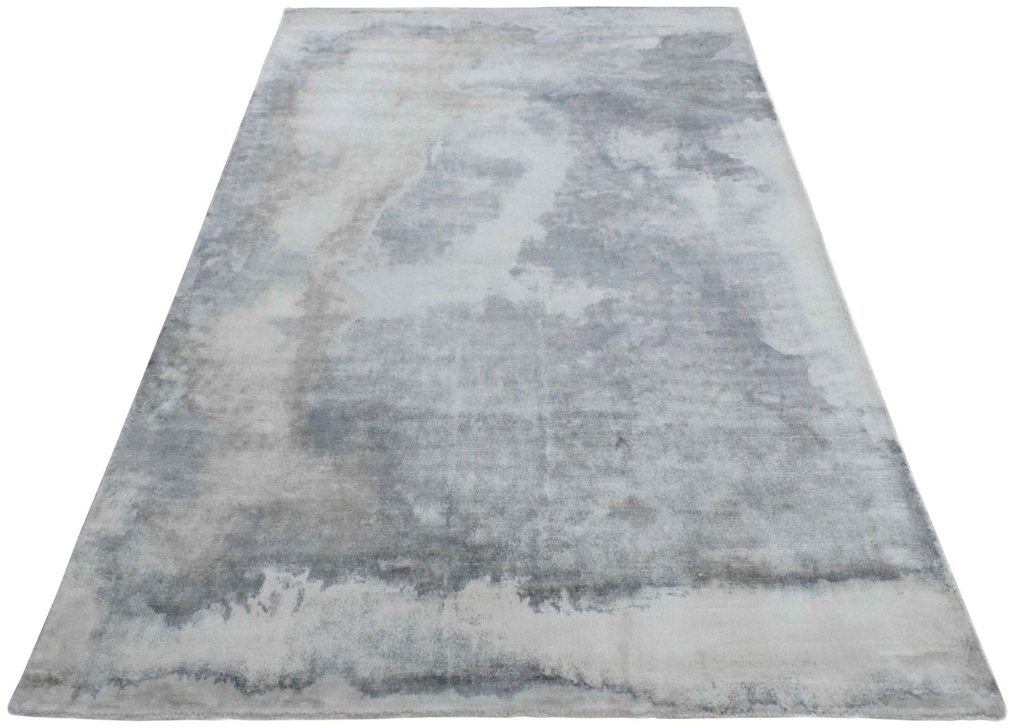 5.7x8 Rug, Abstract Red and Gray Rug made with Viscose Art Silk