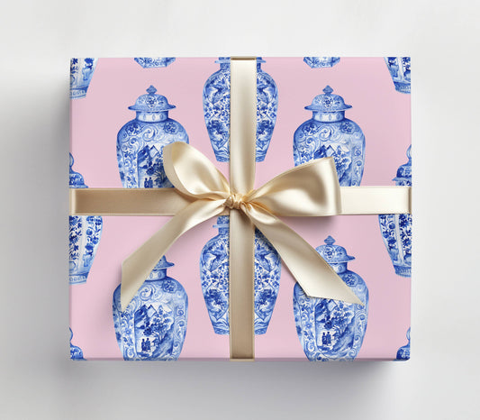 JOSIL Paperie & Gift - Pink Ginger Jar Gift Wrap