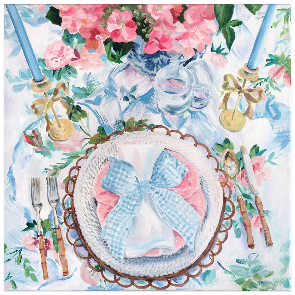 Blue Gingham, a fine art print on paper