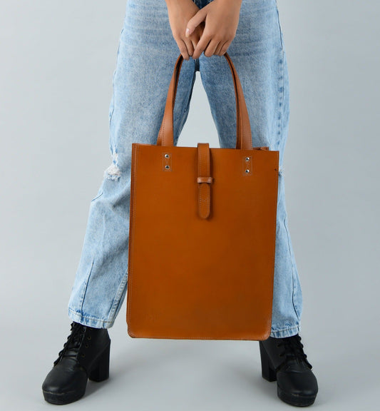 Chestnut Elegance Leather Tote