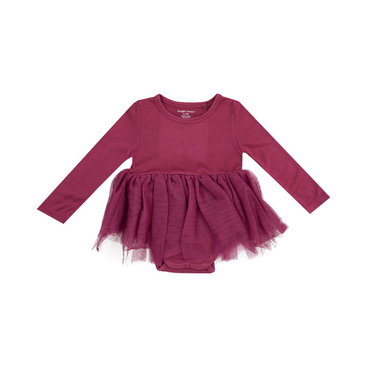 L/S Tutu Bodysuit - Basic - Solid Rose Bud