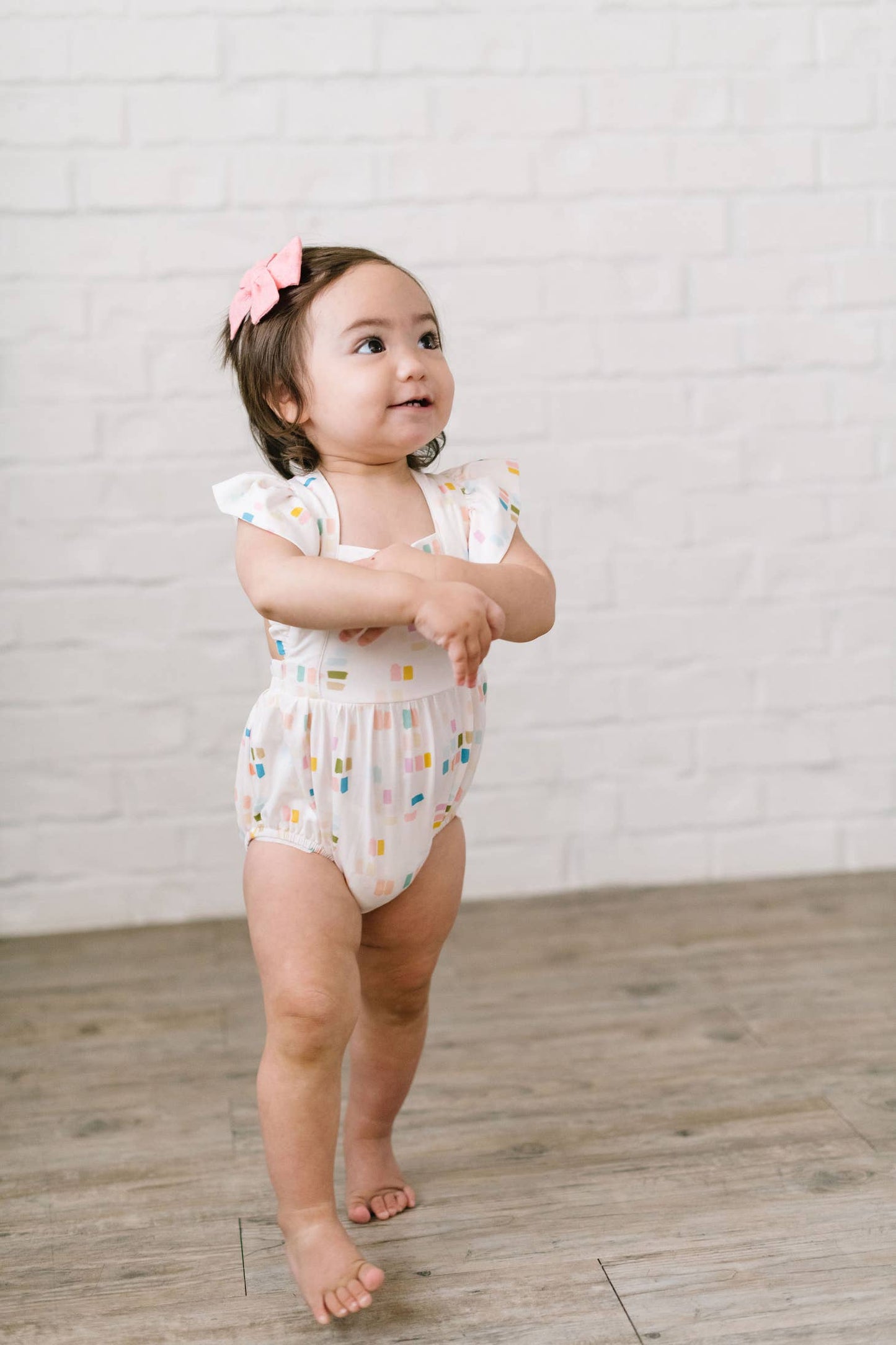 Emmy Romper in Cobble Stone