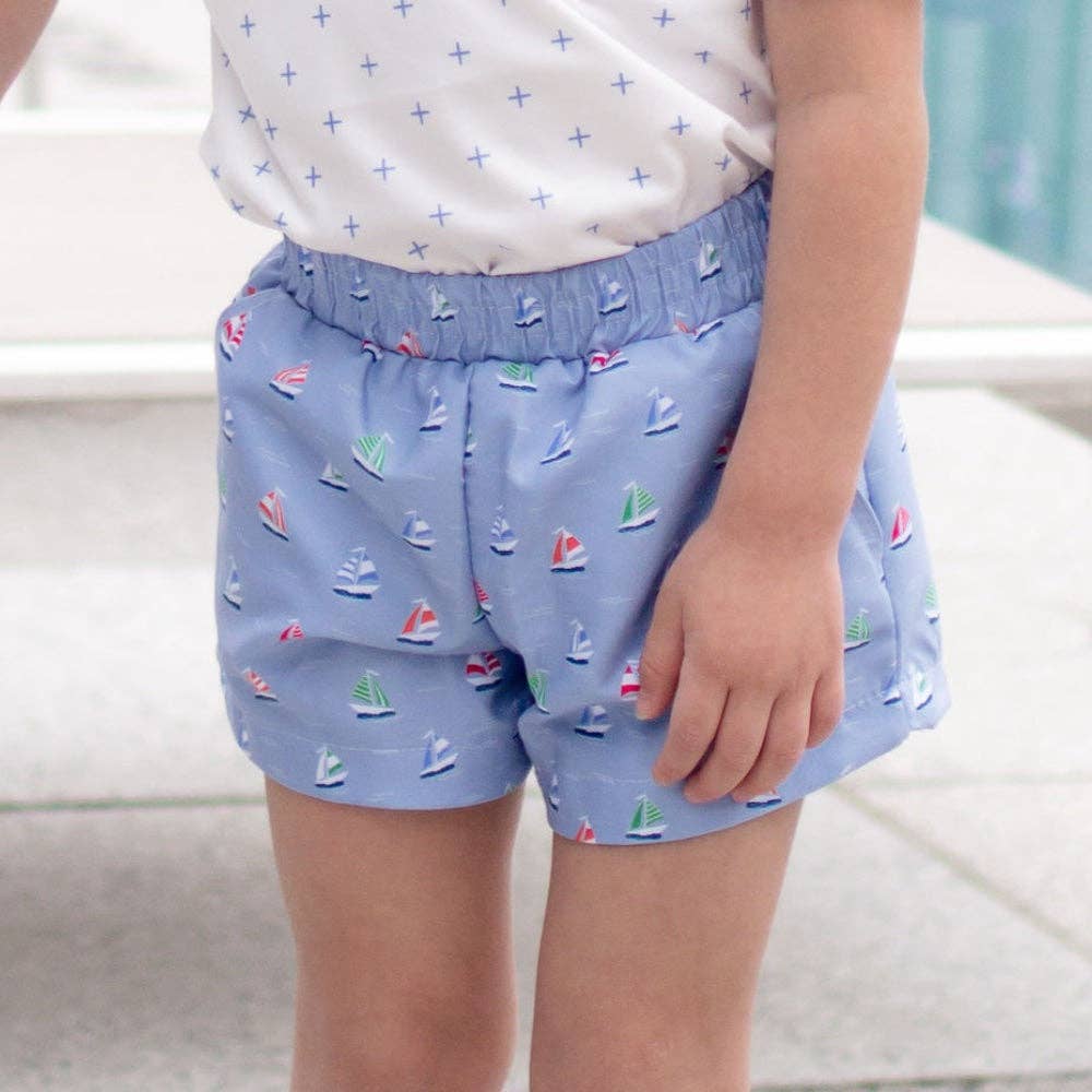 Sugar Bee Clothing - Boy Shorts - Sailboats