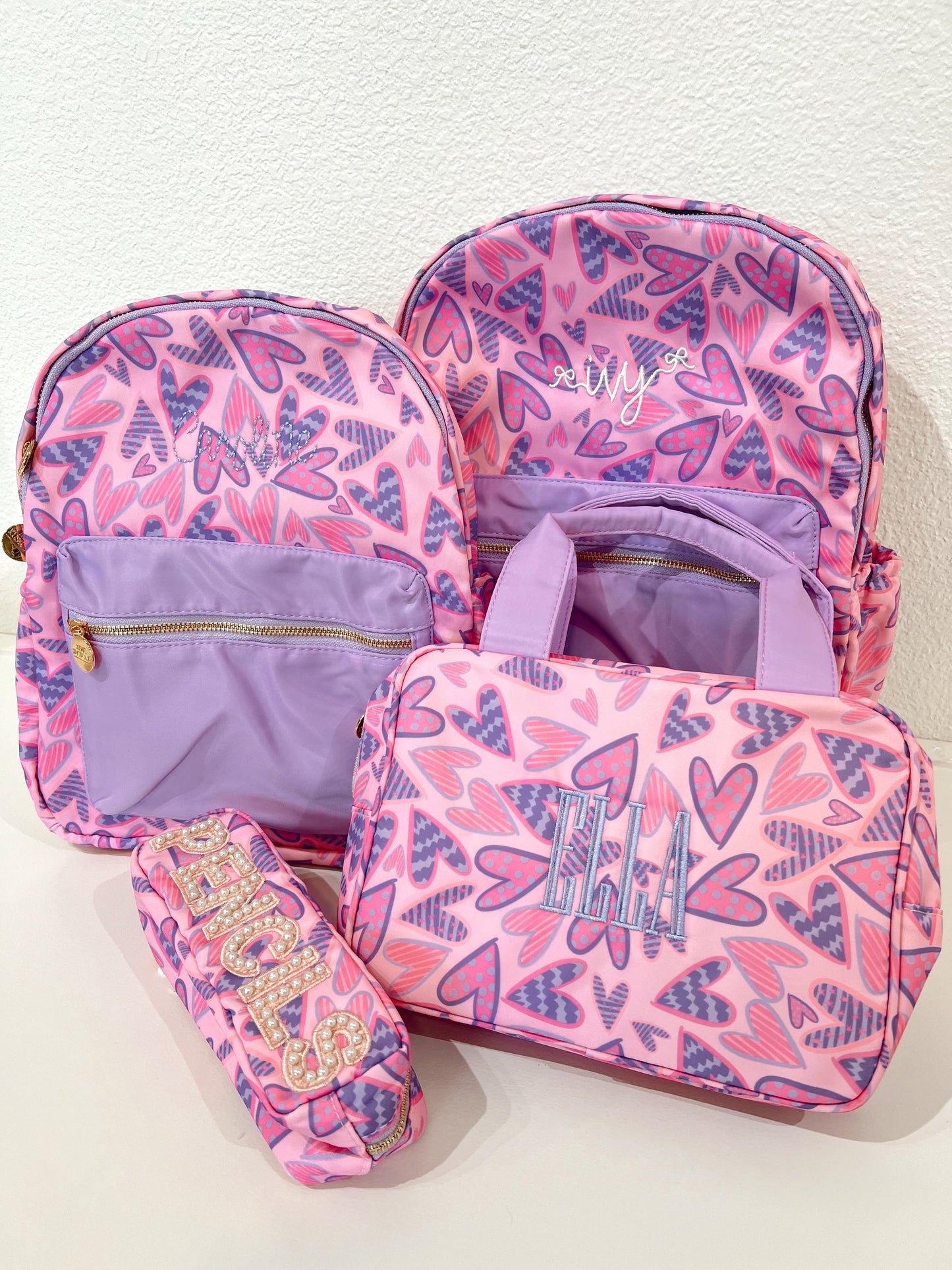 Lilac Hearts Backpack