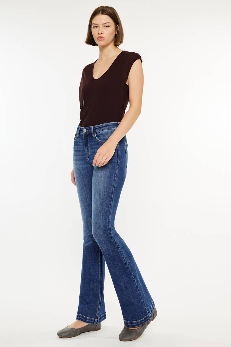 Kan Can USA - PETITE OPEN PACK  MID RISE FLARE JEANS-KC20041M-PT