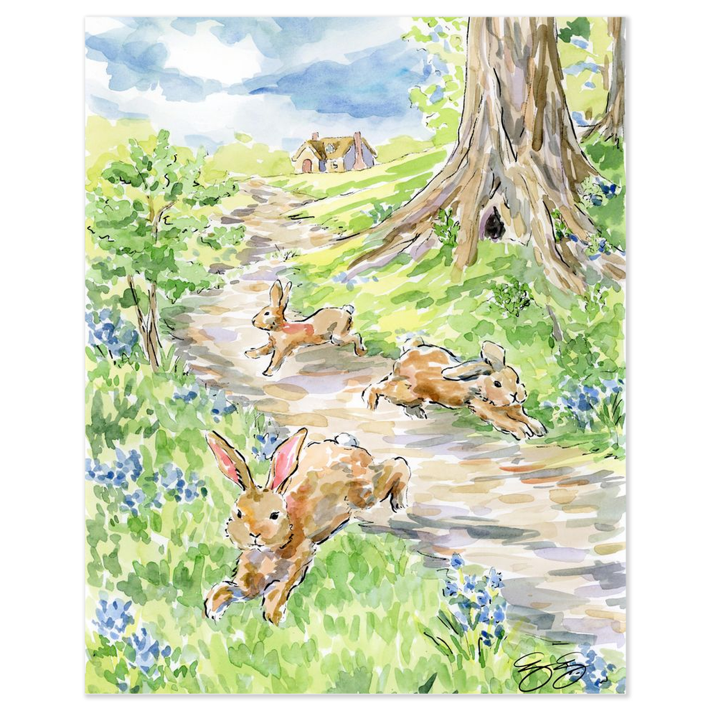 Baby Farm Animals: Bunnies, a fine art print on paper