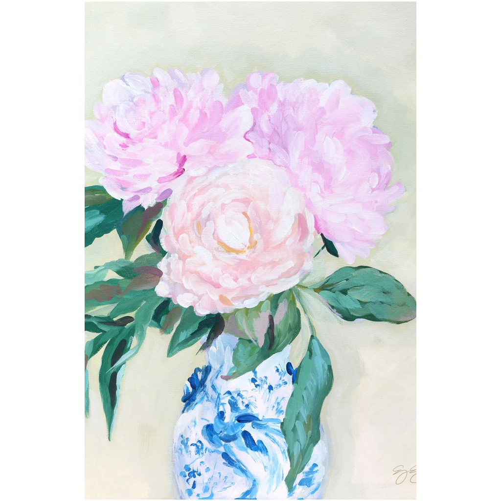 Peony fine art print on canvas