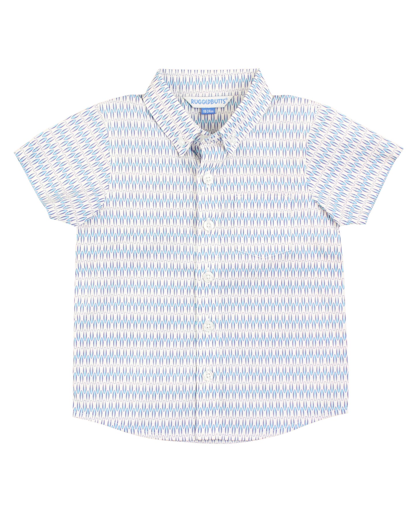 RuffleButts + RuggedButts - Boys Riding the Waves Short Sleeve Button Down Shirt