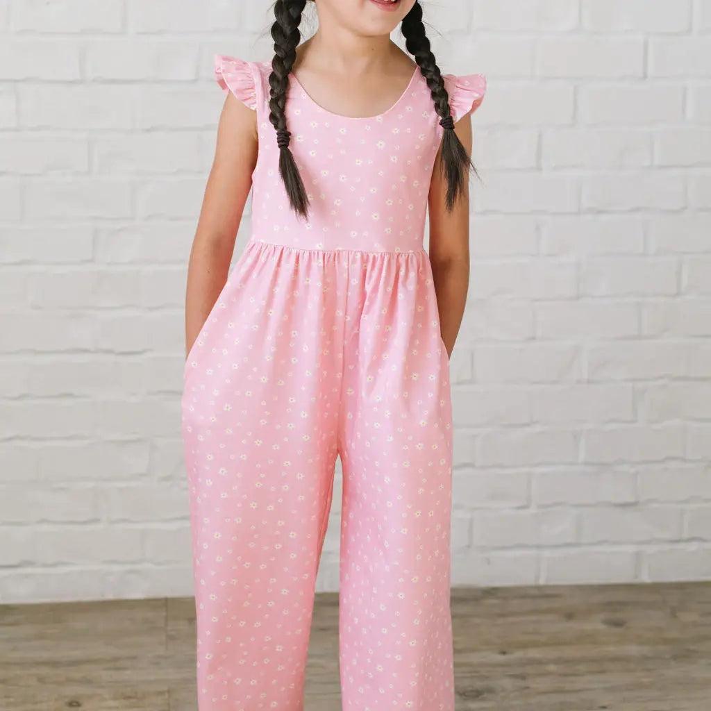 Ruffle Romper in Pink Petals