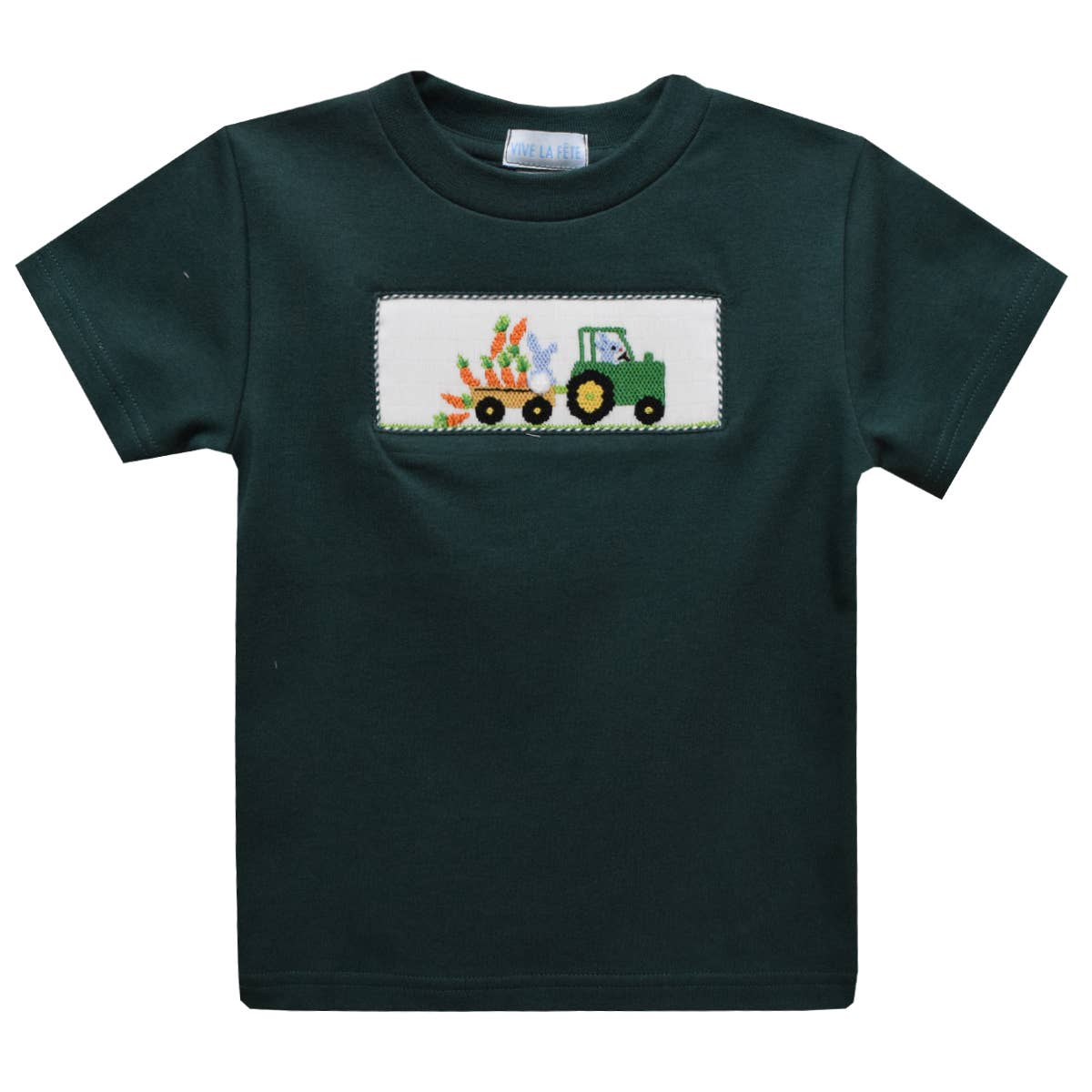 Vive La Fete - Rabbit & Tractor Smocked Knit Short Sleeve Boys T-Shirt