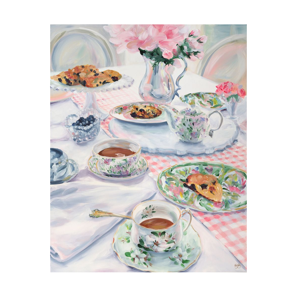 Magnolia Tea and Scones, a fine art print on canvas