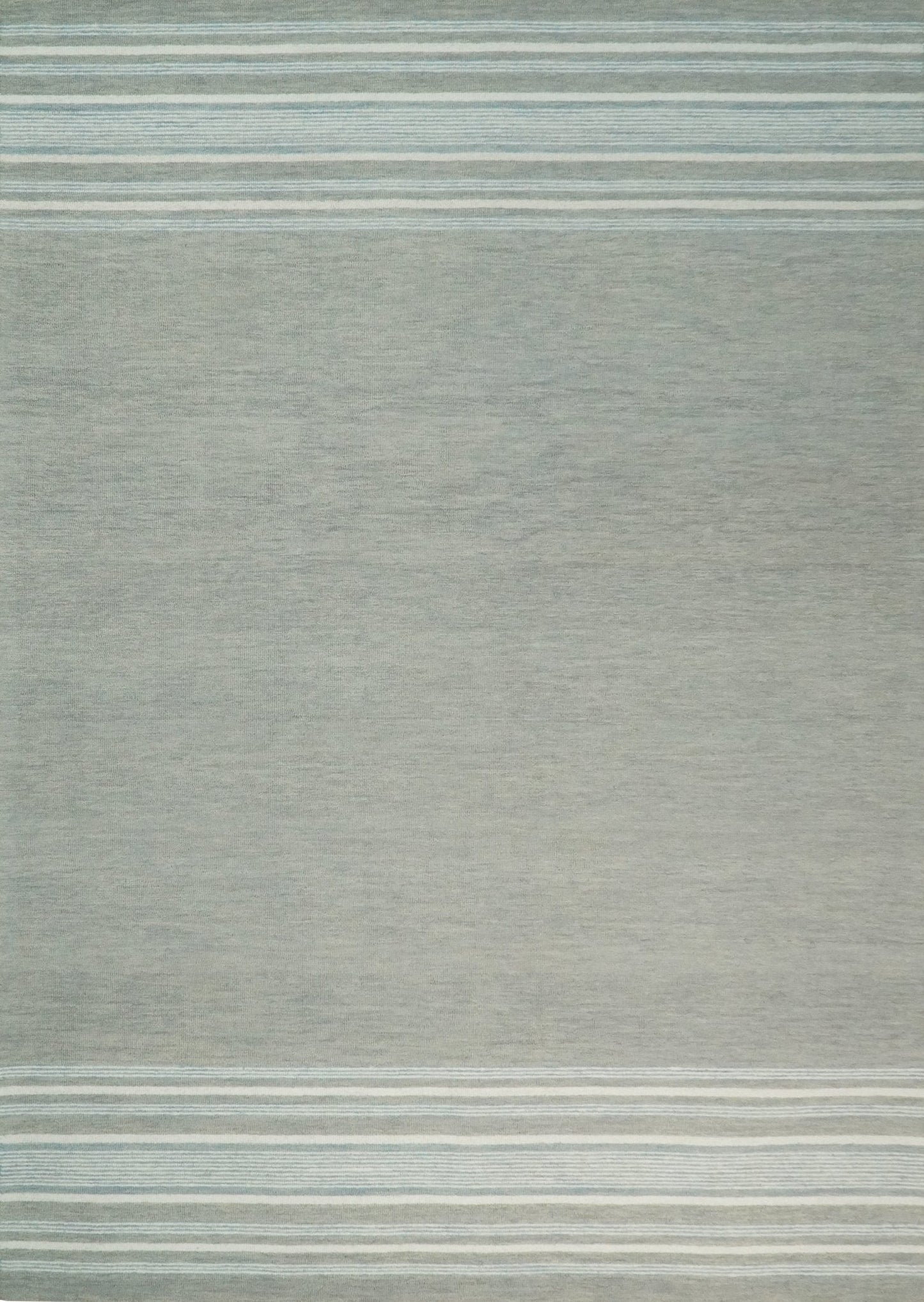 5x8 and 8x10 Hand Made Woolen Modern Stripes Ivory and Grey Area Rug | NAU003