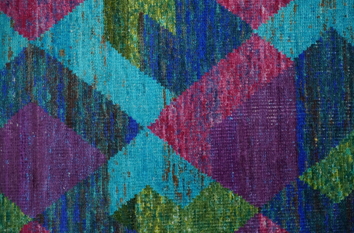 5x8 Hand Knotted Multicolor Modern Geometric Contemporary Recycled Silk Area Rug | OP78