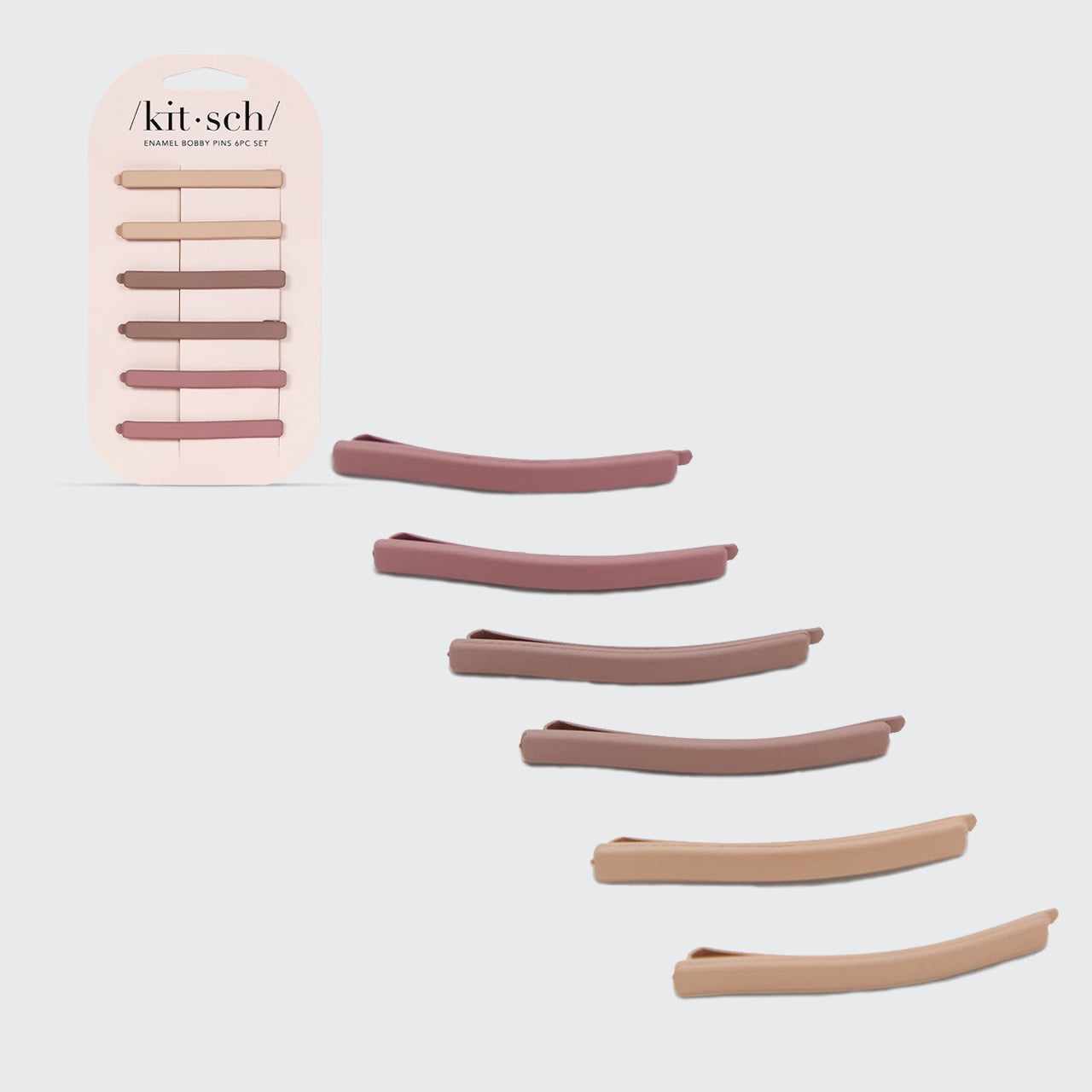 Enamel Bobby Pins 6pcs- Terracotta