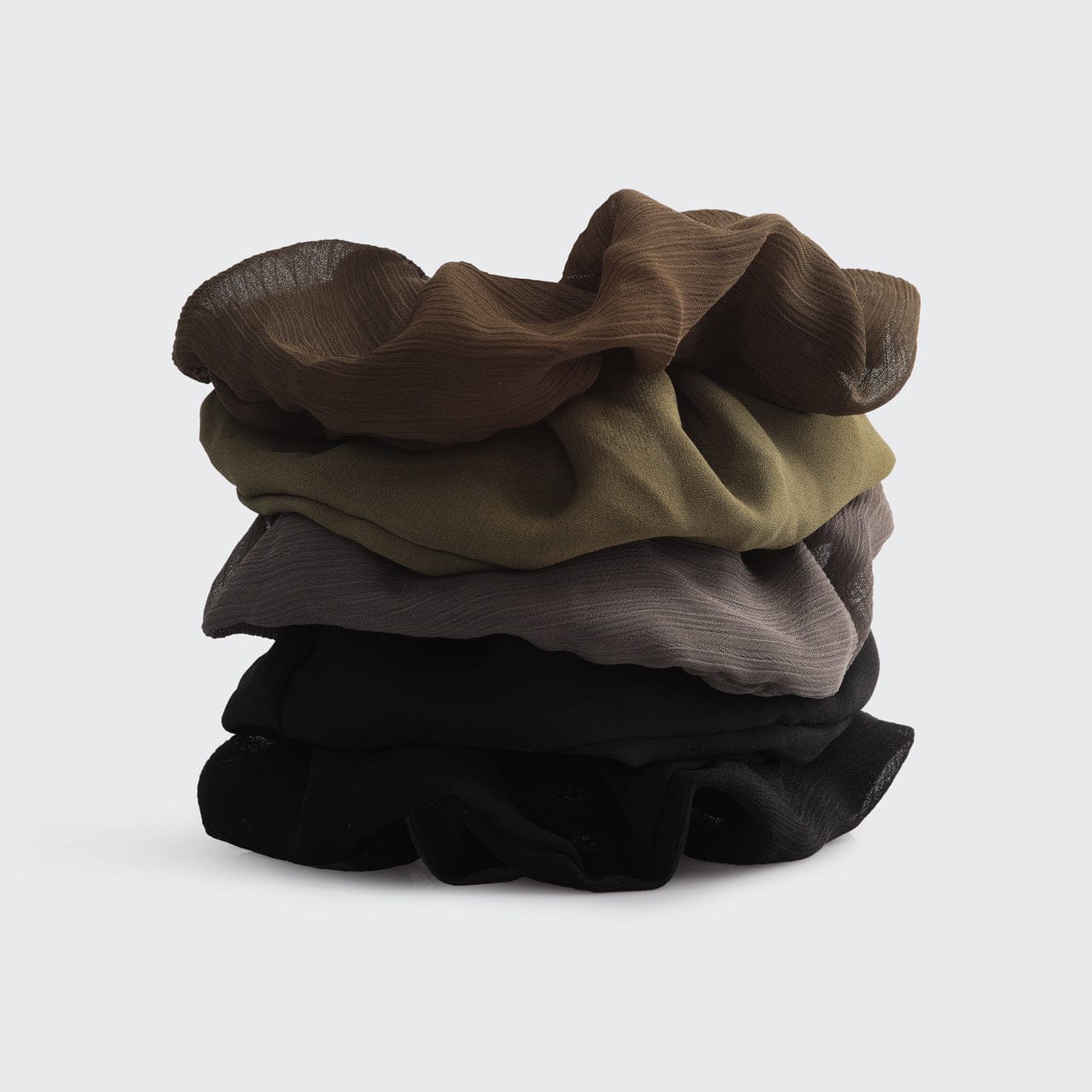 Crepe Scrunchie 5pc - Moss