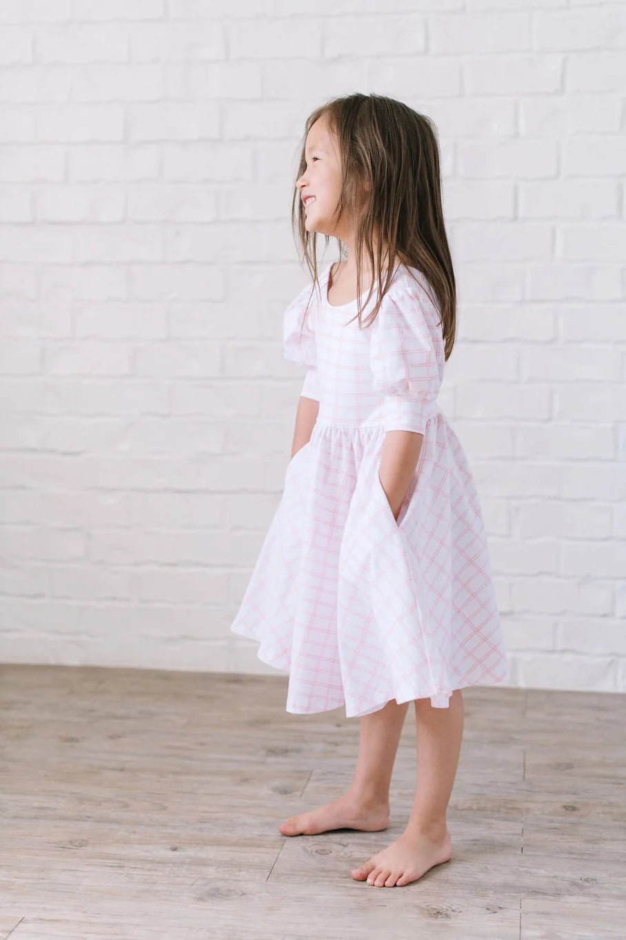 Puff Dress in Pink Picnic 