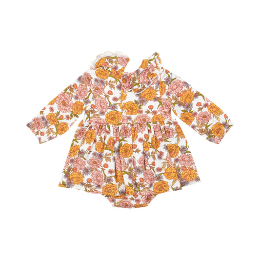 Ruffled Peter Pan Collar Bubble With Skirt - Ambers Floral