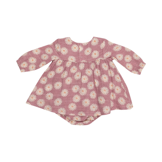 L/S Smocked Ruffle Bubble W/ Skirt - Daisy Dynamo