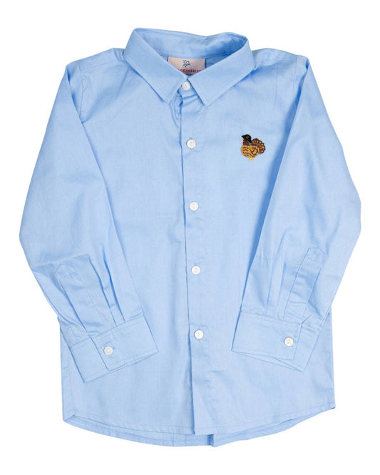 Smockingbird - Light Blue Hand Embroidered Turkey Shirt