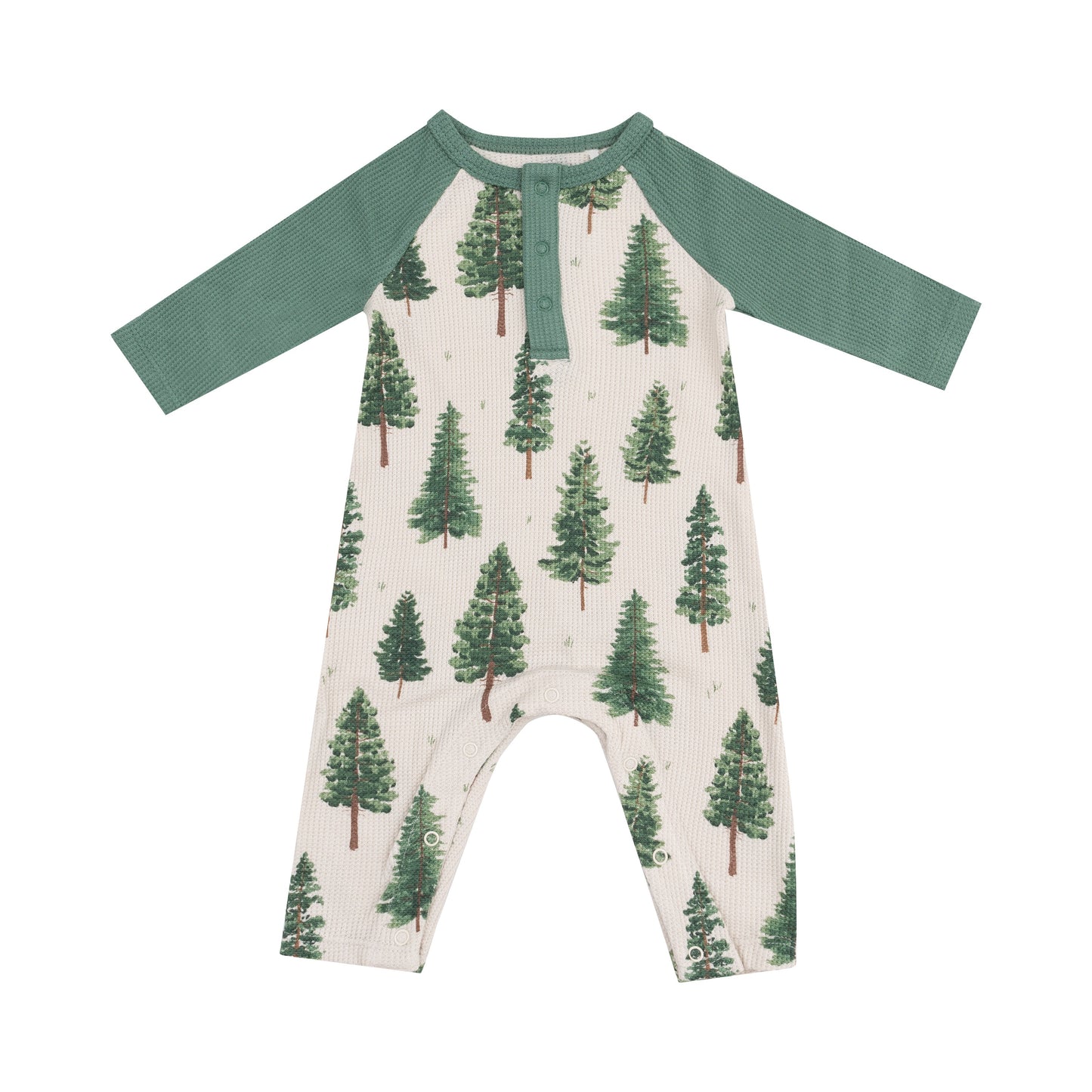 L/S Raglan Romper - Forest Trees