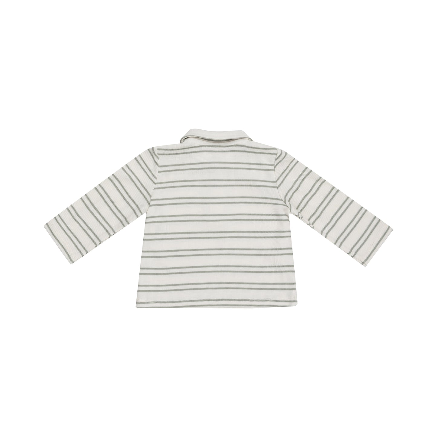 Polo L/S Shirt - Modal Rib Stripe - Desert Sage