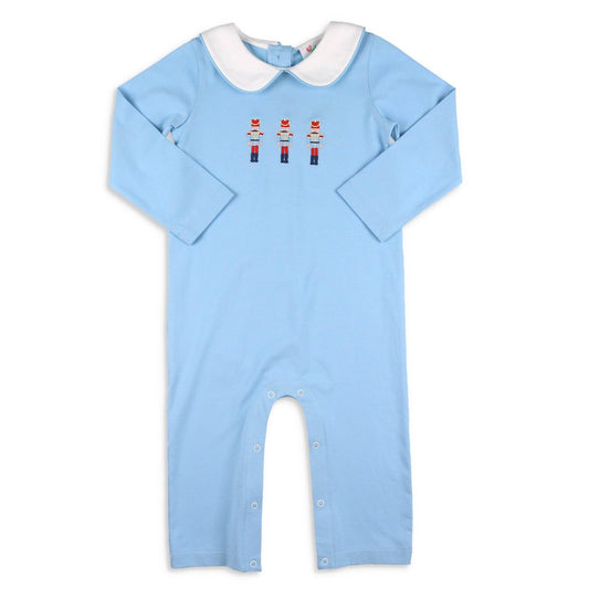 Shrimp and Grits Kids - Boys Collar Romper - Nutcracker