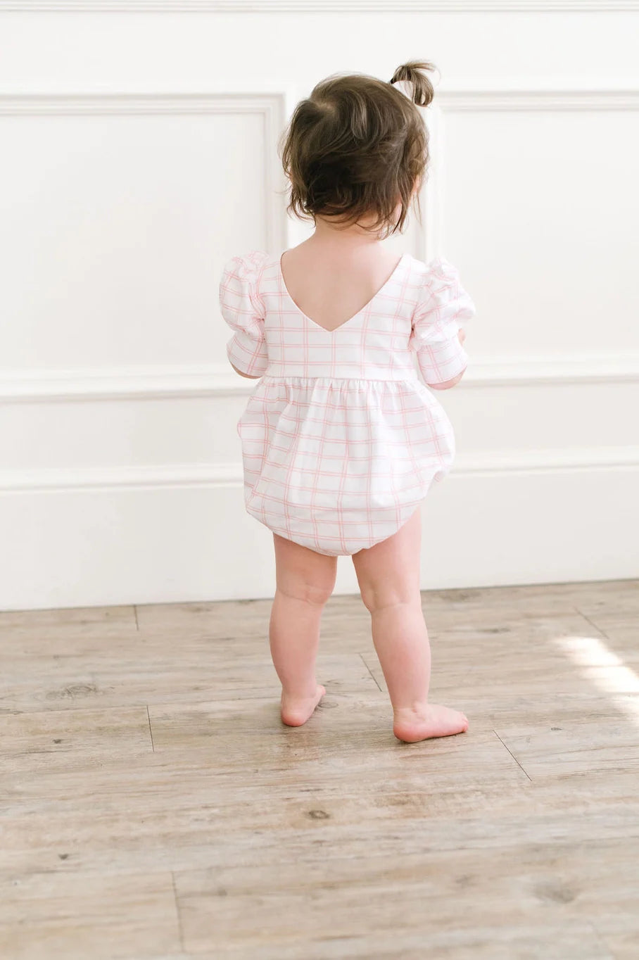 Puff Romper in Pink Picnic