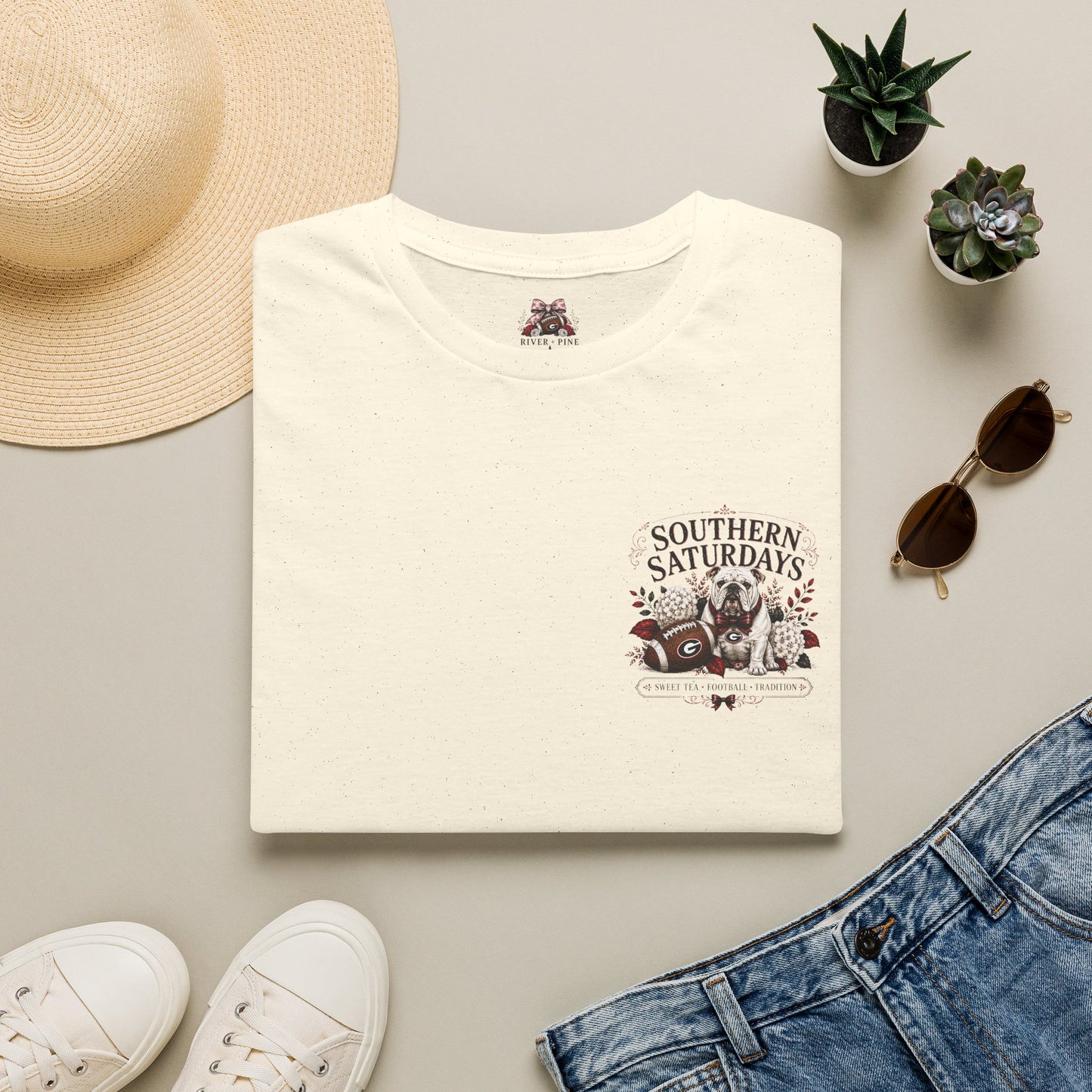 Southern Saturdays with Bulldog T-Shirt - Go Dawgs