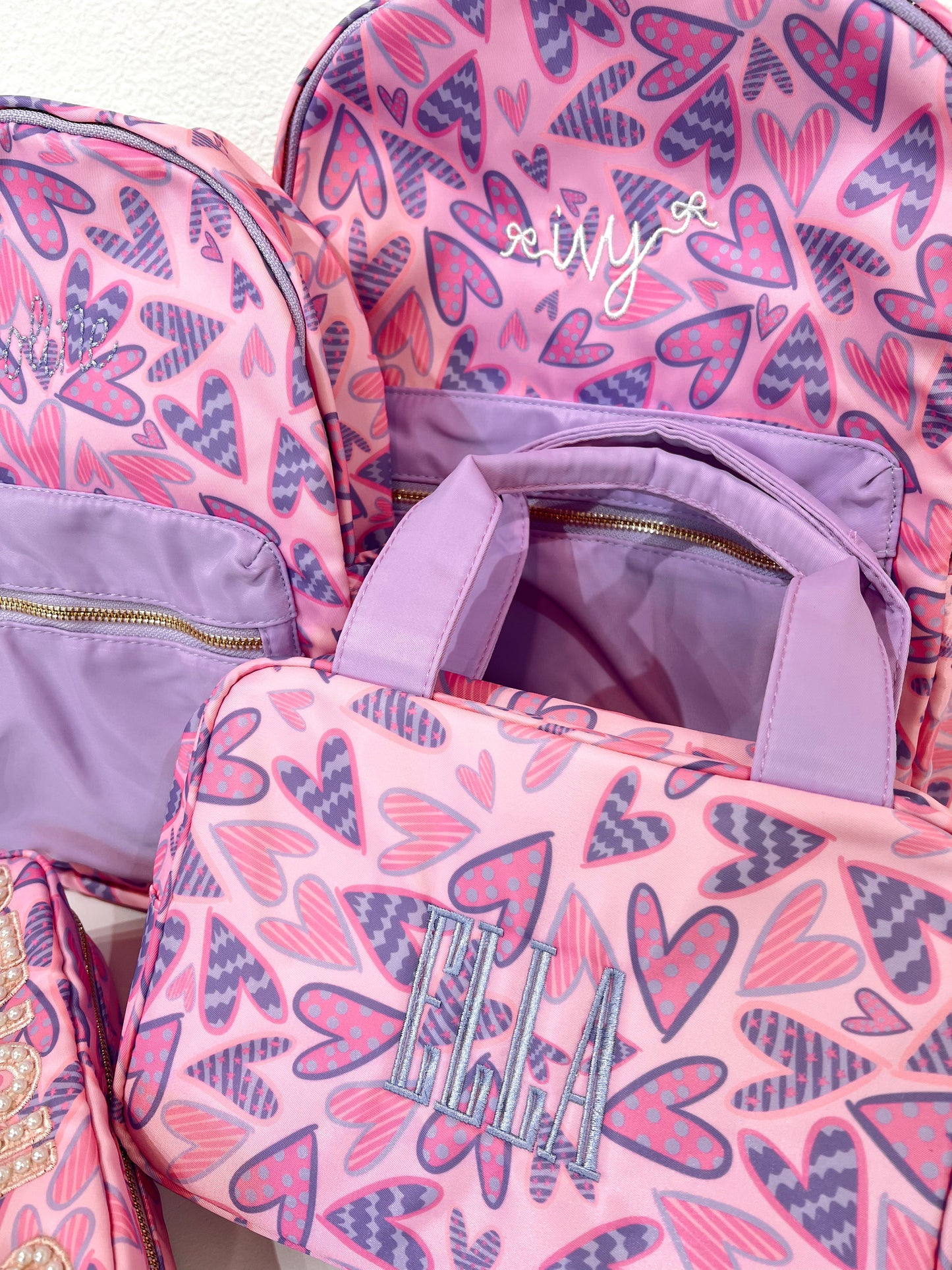 Lilac Hearts Backpack