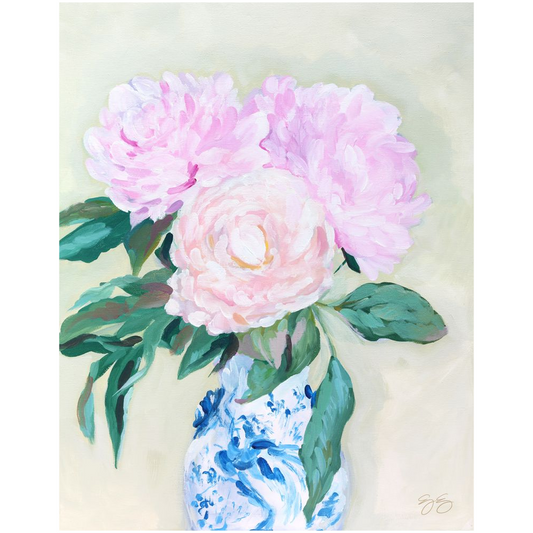 Peony fine art print on canvas