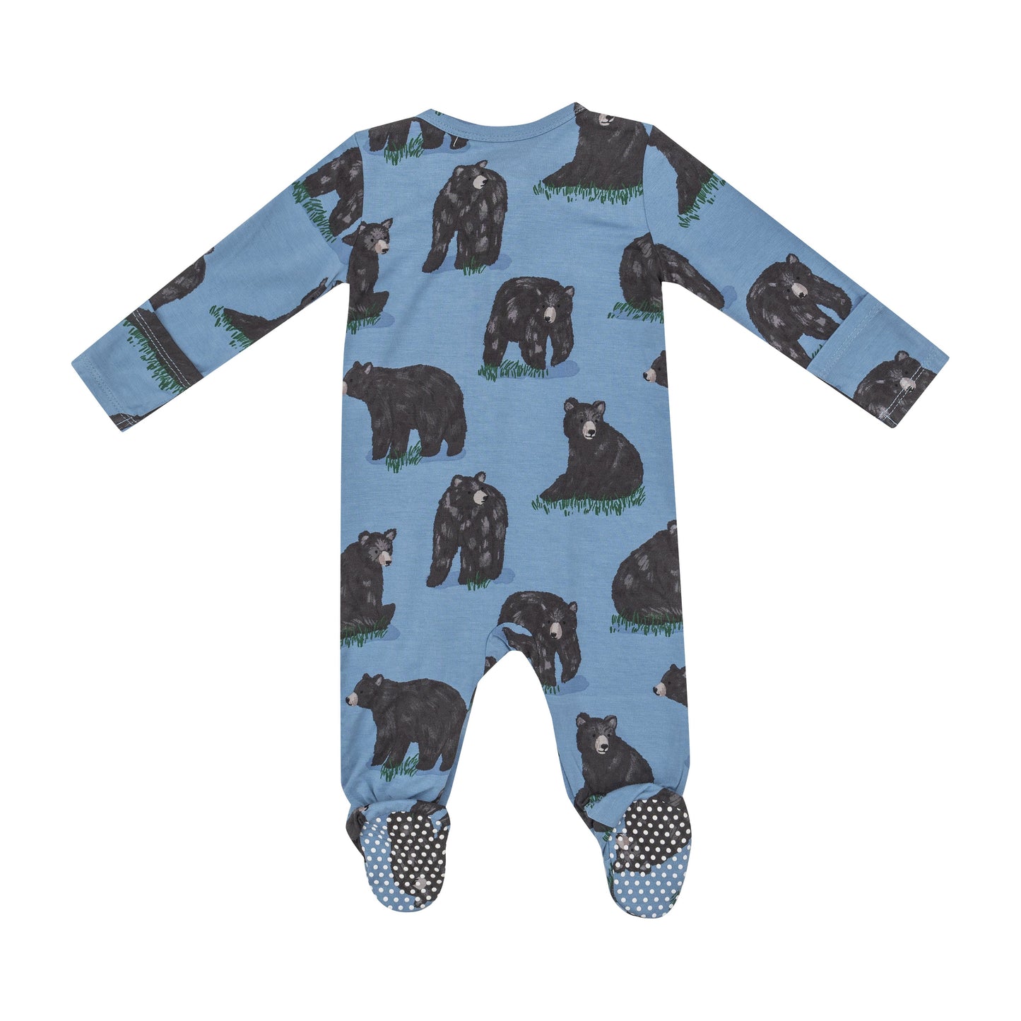 2 Way Zipper Footie - Black Bears