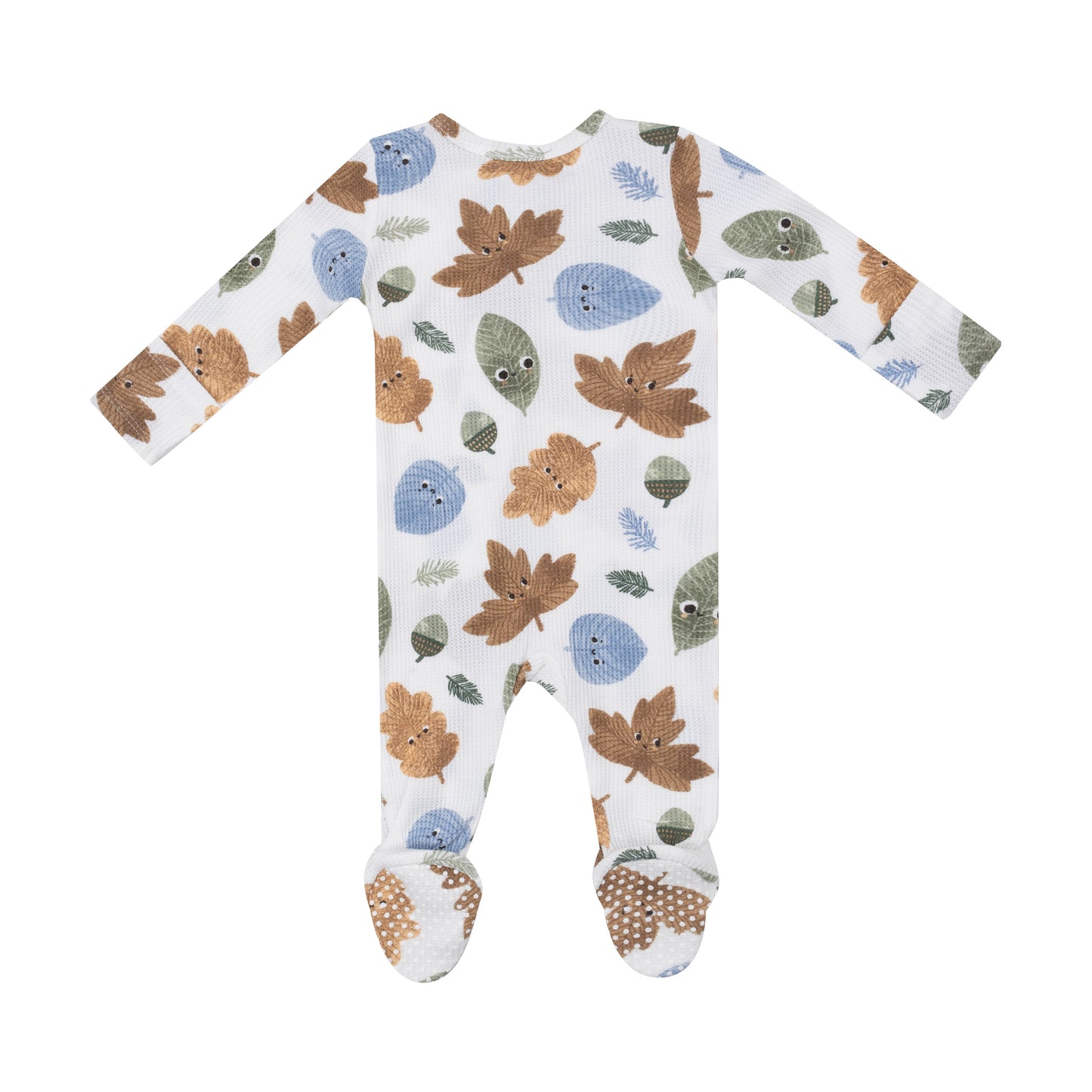 2 Way Zipper Footie - Cuddly Leaves