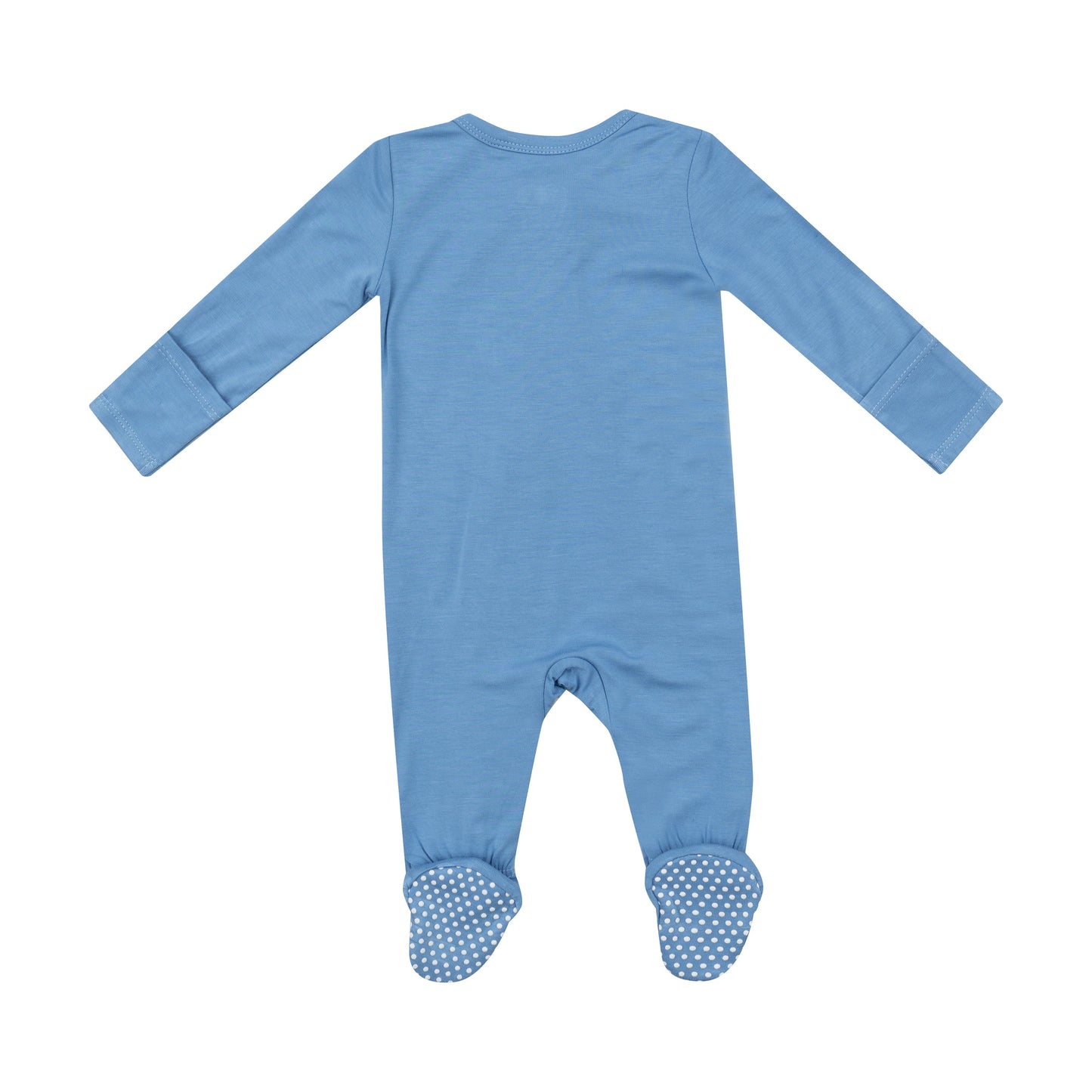 2 Way Zipper Footie - Basics - Solid Lichen Blue