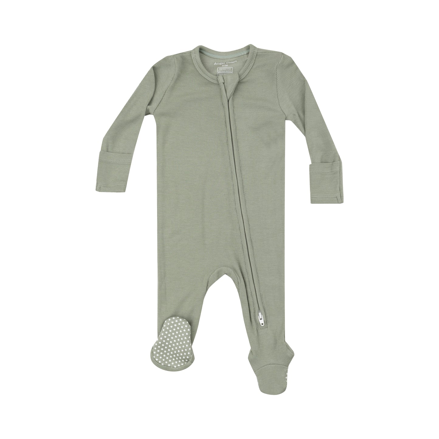 2 Way Zipper Footie - Solid Desert Sage